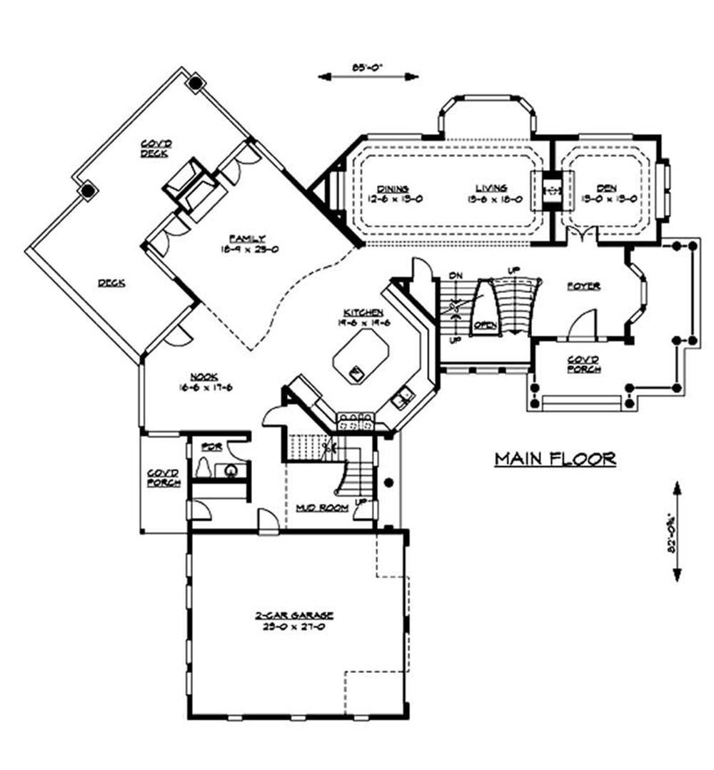 Floor Plan First Story of Country Plan #115-1001